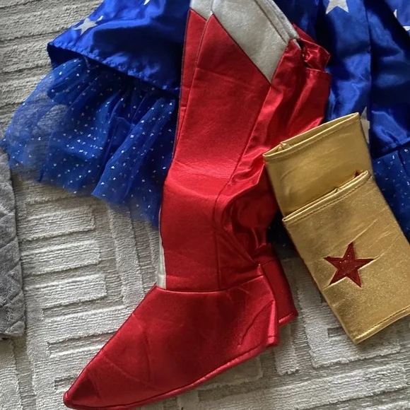 wonder women super hero halloween kids cape dress set small dc full costume